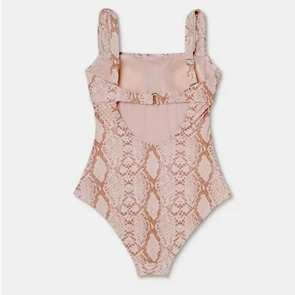 NWT Snakeskin Print One-Piece Swimsuit - Picture 7 of 14